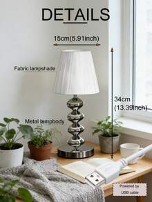 1pc USB Powered High-Quality Metal Retro Desk Lamp, Suitable For Bedside, Hostel, Dining Room, Camping, Minimalist Warm Light Atmosphere Lamp - Silver - View 12