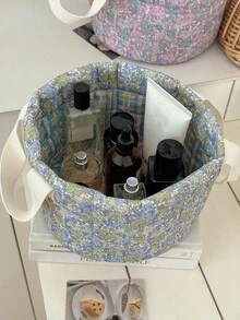 1 Giỏ đựng đồ in hoa, có lớp đệm, giỏ đựng quần áo, giỏ đựng đồ giặt, túi đựng đồ di động dung tích lớn, giỏ đựng đồ ăn nhẹ có tay cầm, thích hợp cho phụ nữ và bé gái, giỏ đựng mỹ phẩm, giỏ đựng đồ chơi, giỏ đựng đồ chăm sóc da, giỏ đựng đồ trang điểm đa năng, giỏ đựng đồ dùng nhà cửa, trang trí phòng khách, phòng ngủ, trang trí phòng tắm. - Nhiều màu - Xem 18