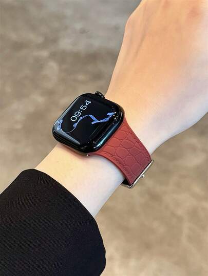 1条荔枝纹理休闲硅胶表带，兼容，尺寸：38mm、40mm、41mm、42mm、44mm、45mm、46mm、49mm，适用于 Series 11/10/9/8/7/6/5/4/3/2/1/SE2/SE/Ultra2/Ultra