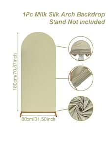 1件80*180厘米纯色弹力拱形背景帘，深绿/象牙白/浅绿/白/粉/蓝，适用于婚礼派对拱门罩、婚礼派对拱门背景装饰，适合婚礼、生日、迎婴派对、新娘派对、性别揭晓派对、户外花园派对，可水洗可重复使用（不含拱门支架） - 彩色 - 查看 14