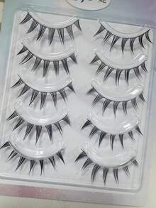10 pièces Faux cils de style coréen Flame Mountain, cils délicats et effilés pour un look de personnage d'anime/cosplay - Faux cils pointus - Voir 7