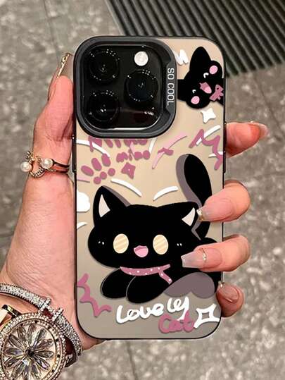 1 Stück Cartoon kreative erschrockene Katze Graffiti Muster Handyhülle geeignet für iPhone 17 Pro Max, 17 Air New, 17 Nische Cartoon, 16 Pro Max/15 Pro/14 Plus/13 Süß, 12/11 stoßfeste Smartphone Hülle