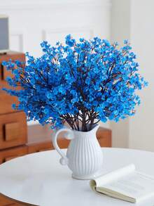 MEHELANY 8支仿真满天星，18.11英寸蓝色仿真满天星花束，适用于家居室内装饰、春夏派对装饰、户外花园、室内壁炉、门廊装饰、婚礼、派对DIY花艺装饰、礼物、母亲节/DIY花环/婚礼背景装饰 - 彩色 - 查看 6