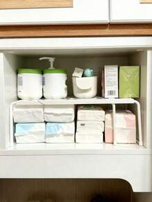 Estantes de gabinete extensibles, estantes de almacenamiento de cocina, estantes de almacenamiento multifuncionales, adecuados para almacenamiento de cocina, almacenamiento de habitaciones, almacenamiento de cocina, diseño de rejilla de armario, drenables - Multicolor - Ver 7