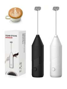 1个手持式电动奶泡器，家用烘焙工具，无线电池供电咖啡奶泡器饮料搅拌器，带不锈钢电动搅拌器，适用于咖啡、拿铁、卡布奇诺、热巧克力、蛋白粉等。 - 彩色 - 查看 7