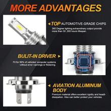 ROADSUN 超亮 H4 H7 H11 9005/HB3 9006/HB4 LED 灯泡 55000LM 6500K 适用于汽车前大灯/雾灯 - V3 - 查看 3