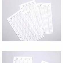 5张A6/A7/A8/M5竖版年度计划本替换内页，简约基础款活页纸，适用于追踪、计划、日记、目标、备忘录、重要事件记录 - 豎向年計畫三摺頁 - 查看 8