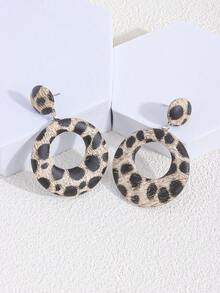 1 Pair Leopard Print Dangle Earrings - Multicolor - View 4