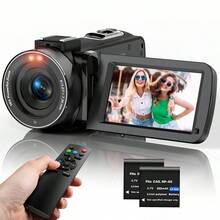 Nicamery Cámara de vlog Full HD 1080P, 36MP, cámara de video, videocámara, cámara digital portátil para el hogar, zoom digital 16X, pantalla IPS rotativa de 3.0" 270°, cámara de vlogging para principiantes, con flash, 2 baterías, grabación de viajes, entrevistas, grabación de clases, equipo de video de alta definición, videocámara portátil, regalo para estudiantes y personas mayores [Este enlace no incluye tarjeta de memoria, se debe comprar por separado] - Negro - Ver 2