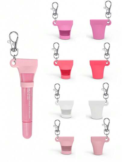 1 قطعة سلسلة مفاتيح أحمر شفاه، سلسلة مفاتيح أحمر شفاه محمولة أنيقة، إكسسوار متعدد الوظائف، مناسب كهدية عيد الحب، إكسسوار للنساء