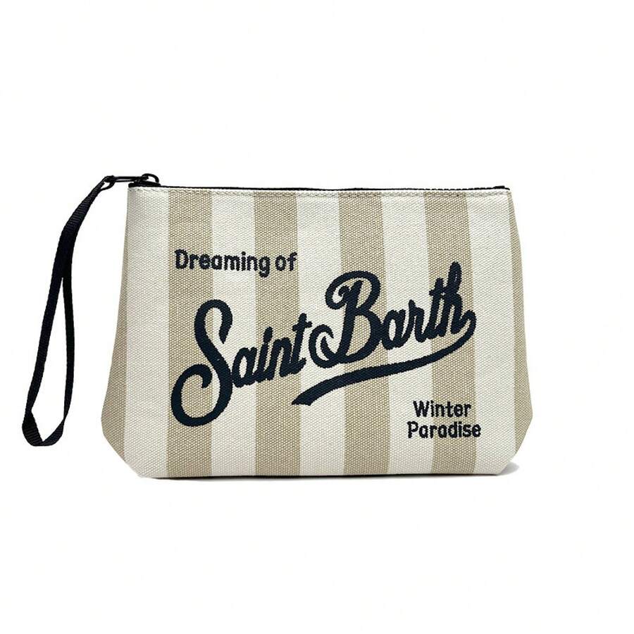 St. Barth Women's Handbags, Leopard Print Clutch Bags, European And American Casual Style, Denim Houndstooth Clutch Bags, Striped Clutch Bags. - Quả mơ sọc - Xem 1