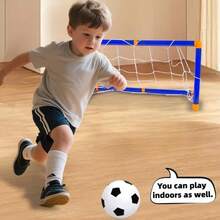 47cm Portable Plastic Football Goal, Indoor/Outdoor Sports Toy, Suitable For Children 3-12 Years Old And Adults Training, Full Body Exercise, Durable Plastic Design With Mini Football Net And Inflatable Ball, Easy Installation, Beach Game - White - View 7