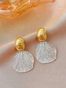4 Pairs/Set Elegant Simple Vintage Round Faux Pearl Shell Drop Oil Heart French Style Luxury Earring Set, Suitable For Women's Daily And Holiday Wear - Multicolor - View 2