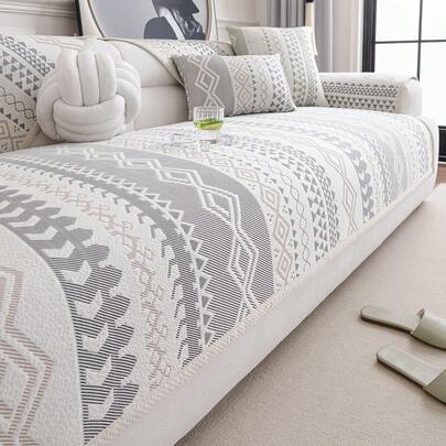 1 chiếc đệm sofa phong cách Bohemian chống thú cưng, đệm ngồi bằng lụa băng mát lạnh chuyên dụng cho mùa hè, vỏ bọc sofa có thể giặt được, tấm bảo vệ cao cấp cho phòng khách và phòng ngủ.