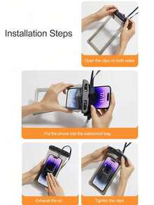 1PC/2PCS Universal Touch Sensitive Waterproof Phone Pouch Luminous Swimming With Adjustable Lanyard For Travel School Accessories Back To School - Multicolor - View 8