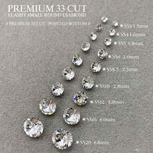 100Pcs SS3-SS20 Clear 33-Cut Pointed Back Nail Rhinestones, Shiny Mini Round Diamonds, Sparkle DIY Nail Art Decorations, Nail Gems For Manicure, Nail Charms For Acrylic Nails, Nail Supplies For Nail Techs, Y2K Nail Accessories, Bling Nail Decor For Women & Girls - Multicolor - View 6