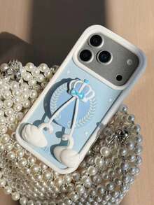 Bow-Knot Cartoon Swan Silicone Phone Case With Kickstand & Pendant, Suitable For IPhone 17/17 Pro Max/16/15/14/13 - Baby Blue - View 11