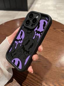 Skeleton 1pc Black & Purple Skull Design Soft TPU Shockproof Full Coverage Anti-Fingerprint Phone Case, Compatible With Apple 17, 16, 15, 14, 13, 12, 11 Pro Max, Air, And Series,International Version, Not The Domestic Version - Multicolor - View 2