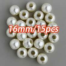 1 Pack Faux Pearl Beads For DIY Jewelry Making, Large Hole Plastic Acrylic Spacer Beads For Jewelry Crafting - White - View 17