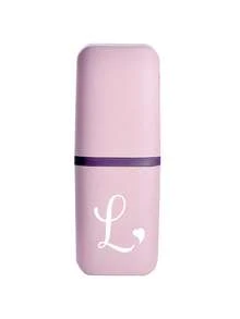 White Art Love Letter A-Z Portable Pink Toothbrush Case, Keeps Your Toothbrush Clean And Ready To Go Anywhere! Travel Toothbrush Holder - Multicolor - View 24