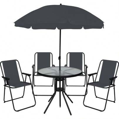 Garden Table And Chairs Set 4, Outdoor Garden Seating With Matching Parasol Decorative Table