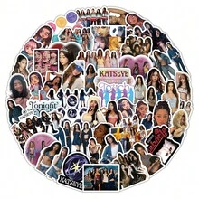 Nuevos Stickers de recortes de material de grupo de chicas K-pop coreano KATSEYE, pegatinas pequeñas impermeables para manualidades y scrapbooking DIY - Multicolor - Ver 12
