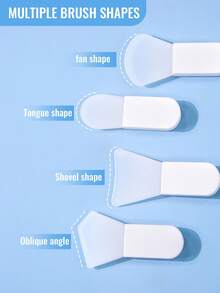 SEPROFE 4 piezas de mini brochas de silicona para mascarillas faciales con caja de almacenamiento, 4 formas que se ajustan suave y uniformemente a los contornos del rostro, adecuadas para el cuidado de la piel y la aplicación de mascarillas - Blanco - Ver 3