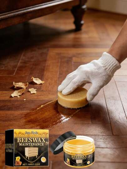 100% Natural Beeswax For Furniture Care, Polish, Waterproof, Anti-Cracking, Enhance Shine, Wear-Resistant Wood Floor Maintenance
