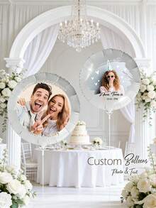 Customized Photo Balloons - Personalize Party Decorations With Your Own Photos, Suitable For Birthdays, Weddings, Graduations, Anniversaries - No Power Required, Easy To Set Up - Available In White, Pink, Gold, Black, Rose Gold And Other Colors - Perfect For Photos And Celebrations, Celebration Supplies, Holiday Design, Material, Celebration Decorations, Event Planning - Multicolor - View 3