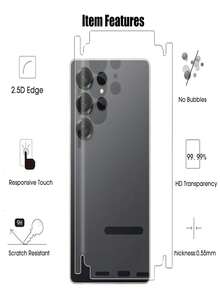 3 Packs Soft TPU Back Films Compatible With Samsung Galaxy S26 Ultra S25 Edge S25 S24 S23 S22 Ultra Plus FE HD Full Coverage Back Side Hydrogel Film Screen Protector - 3 Pieces - View 5