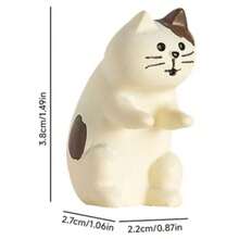 2pcs Cute Cat Car Decor, Resin Japanese Style Cat Ornament, Healing Decoration For Car Interior, Desk, Home, Micro Landscape, Back To School Season - Cat Drinking Beverage - View 9