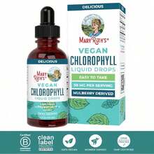 Mary Ruth's Vegan Chlorophyll Liquid Drops - Non-Diluted Liquid Chlorophyll - Mulberry Derived Supplement - Non-GMO - Delicious Minty Flavor - 2 Fl Oz - 1瓶 - 查看 1