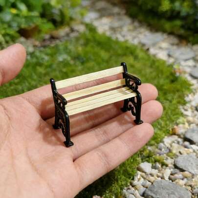 Mini Park Bench Model Ornament, Miniature Garden Accessory, Miniature Yard Scene Prop Model, Exquisite Craft, Small House Decor, DIY Miniature Home Decor Scene, Collectible Gift For Hobbyists And Enthusiasts Gifts Birthday Graduation