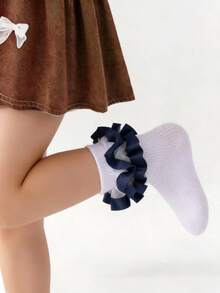 1双儿童双层蕾丝芭蕾公主袜 - 彩色 - 查看 7