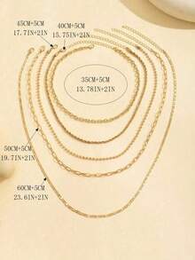 5pcs/Set Simple Braided Bead Chain Necklaces, Gold Tone, Layered Pendant Necklace Set For Women Daily And Party Wear - Gold - View 5
