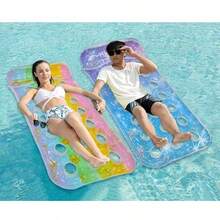 Flotador inflable para el cuello con soporte para adultos para piscina al aire libre, nuevo flotador de piscina inflable con gradiente de lentejuelas perforado - 1 artículo - Ver 3
