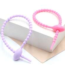 5条可重复使用的硅胶扎带，适用于线缆、耳机和钥匙扣 - 在家整理和保护您的小型电子产品 - 彩色 - 查看 6