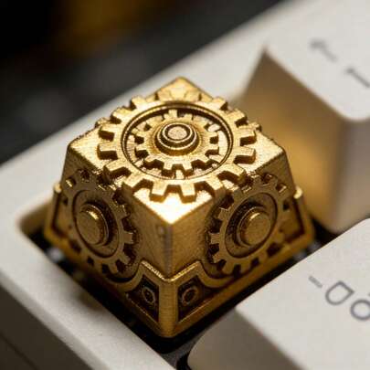 1 Stück 3D Harz personalisierte unregelmäßige Nachahmung Metall Gang Tastenkappen für DIY Tastatur, Kreuz-Achsen Tastatur, Tastenkappen, Tastenkappen, Einzelgeschenk Tastenkappen, Benutzerdefinierte Tastenkappen