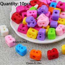 10 hạt acrylic có lỗ ở giữa, hạt chữ cái, dùng để làm trang sức DIY, đồ dùng xâu hạt và thủ công. - tự làm lấy - Xem 24