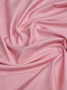 女士印花短袖上衣和条纹短裤休闲日常穿搭 粉色 - 粉色 - 查看 4