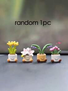 1pc Cute Car Accessories, Flower Car Decorations, Mini Center Console Ornaments, All Exuding A Sense Of Luxury. Center Console Accessories, Interior Accessories - Random Styles - View 6
