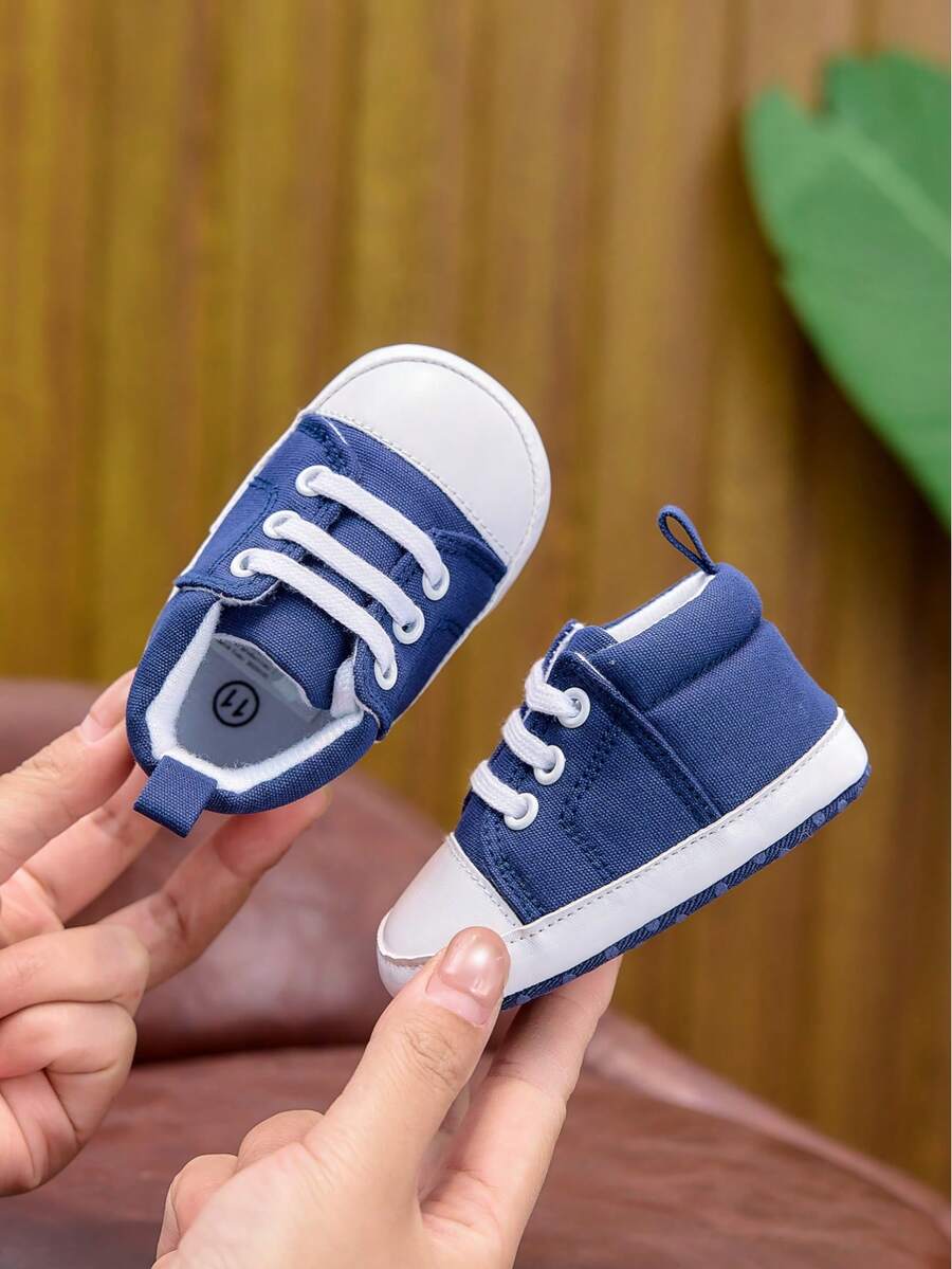 Spring Summer Autumn Unisex Infant Canvas Shoes 0-1 Years Old Lace-Up Soft Sole Infant Toddler Walking Shoes Fashion Sports Shoes - Red - View 1