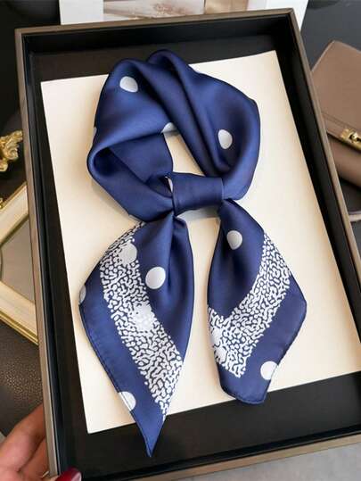 1pc Solid Color Neckerchief, Women's Small Shawl Scarf Headband, 70x70cm Square Headscarf