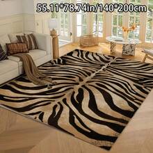 Brown And Black Zebra Pattern Rectangular Large Carpet For Bedroom, Living Room, Dining Room, Study, Bedroom.Soft And Versatile Home Carpet, Large Floor Mat - 1PC - 查看 12