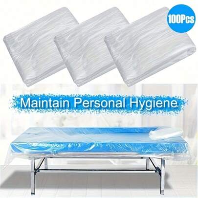 10pcs/100pcs/200pcs Disposable Bed Covers, SPA Massage Therapy Bed Sheets, Transparent Beauty Salon Waterproof Massage Table/Sofa Covers