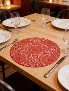 1/4/6pcs Faux Mechanical Gear PVC Gold Foil Placemats, Hotel Restaurant Decor Heat Insulation Non-Slip Table Mats, Suitable For Wedding Party, Christmas, Valentine's Day, Holiday Celebration, Picnic, Birthday Banquet Table Decoration - Multicolor - View 7