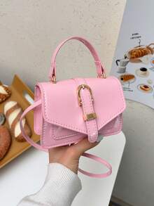 Túi xách mini thiết kế độc đáo, túi đeo chéo vuông thời trang, thanh lịch mới dành cho nữ. - Hồng - Xem 9