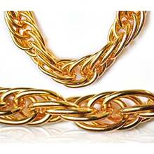 Arsimus 40-Inch Heavy Gold-Tone Dookie Chain For 80s And 90s Rapper Costume - As Pic - View 3