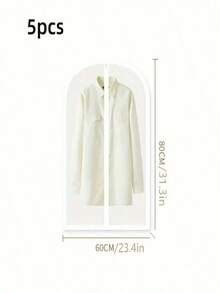 5pcs/1PC Set Of Clothes Dust Covers Hanging Pockets For Clothes, Long Style Down Jacket Suit Home Transparent Coat Bag - Multicolor - View 14