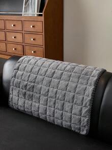1 chiếc đệm sofa nhung sữa kẻ caro trơn, đệm ngồi dày chống trượt, phù hợp cho sofa 1-4 chỗ ngồi, đệm bảo vệ sofa có thể giặt máy quanh năm. - Màu xám đen - Xem 8